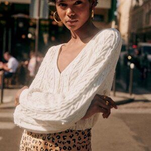 Sezane Beryl Cardigan, Ecru